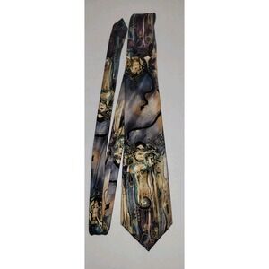 Grace Newburger Silk Neck Tie Artistic Abstract Watercolor Design